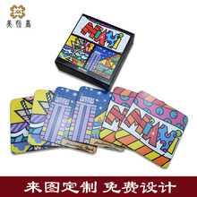 各種廣告促銷杯墊MDF隔熱餐墊盒裝杯墊防水卡通軟木杯墊