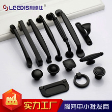 廠家直銷實心單孔家具五金配件抽屜櫃門把手美式黑色櫥櫃衣櫃拉手
