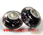 周富贵*千花琉璃饰品* 白铜 通管潘多拉大孔琉璃珠pandora cb1190