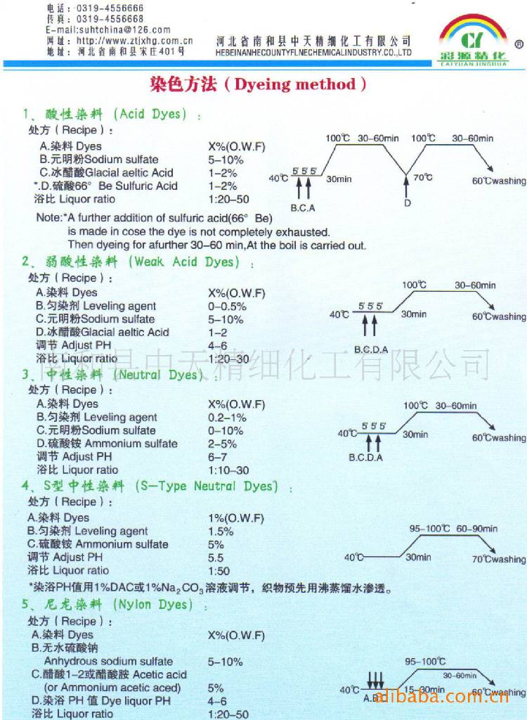 彩源精化 色卡染色工艺 弱酸 中性jpg