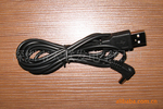 USB AM-DC5.5*2.1弯头 连接线 OD3.0 28AWG*2C黑色 可充电用