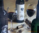 DX-JP135 批发手绘静物酒瓶酒杯装饰油画