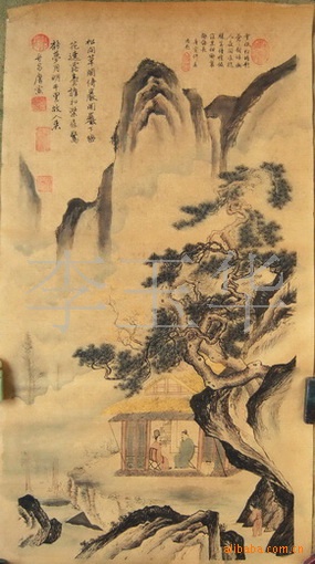 批发零售国画山水画仿古画唐伯虎山水画41-6