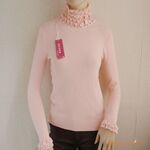 秋冬韩版淑女装女士高领镶钻蝴蝶结长袖毛衣针织衫打底衫内衣
