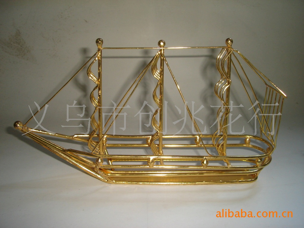 一帆风顺黄金船,金属工艺品