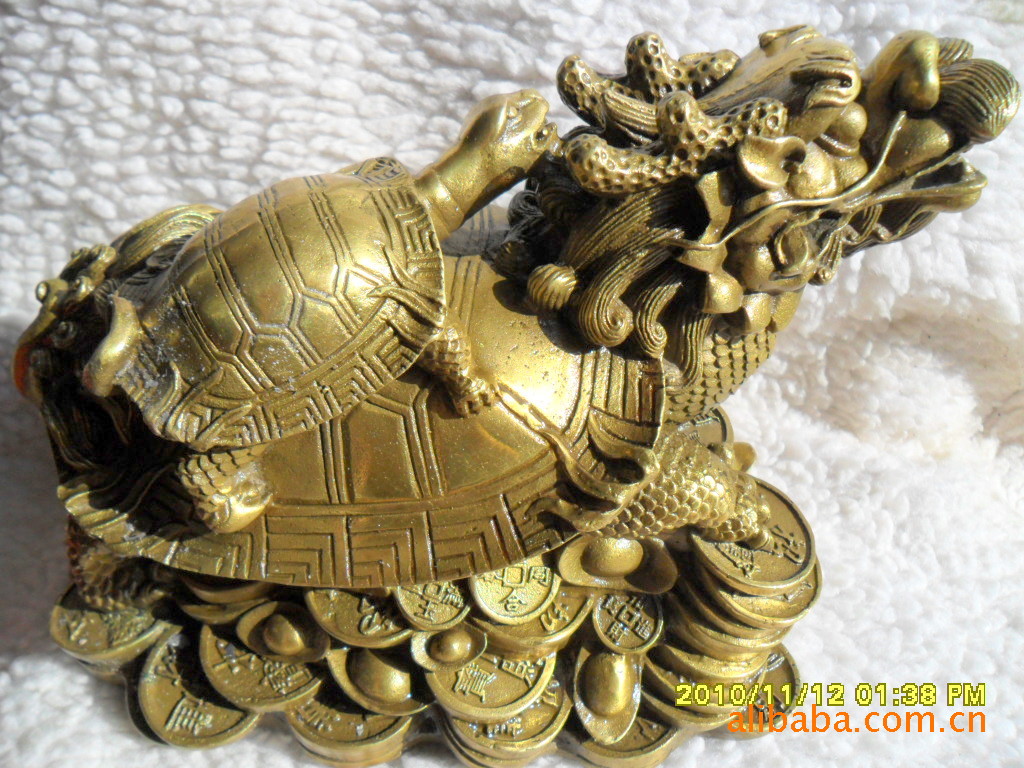 【纯黄铜龙龟 转运龙龟 风水法器斗三煞旺人丁