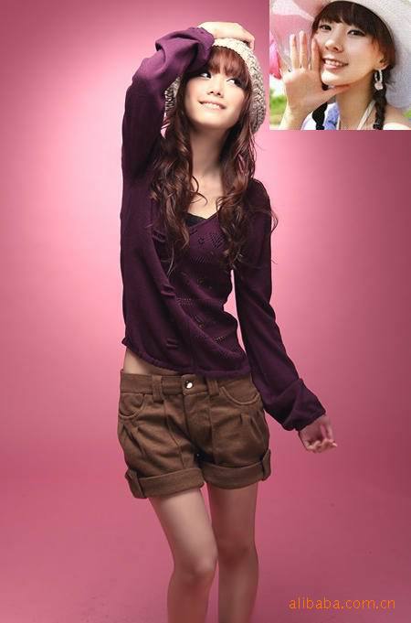 5091冬女装装 新款反折厚毛呢<em>短裤韩秋冬</em> 靴裤