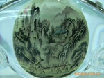 内画水晶工艺品鼻烟壶礼品蝙蝠型之--古代山水