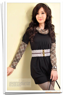 批发采购女式<em>毛衣</em>-韩版<em>高领</em>假<em>两件套</em>长衫大尺