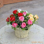 5头玫苞 仿真花玫瑰苞 节庆布置 婚庆用品