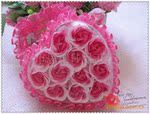 圣诞节情人节礼品 12朵心型玫瑰香皂花,沐浴花香皂