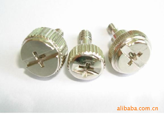 【DIN465手拧螺丝,圆柱头一字滚花螺丝,机箱专