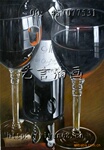 DX-JP111 批发手绘写实装饰酒瓶酒杯油画