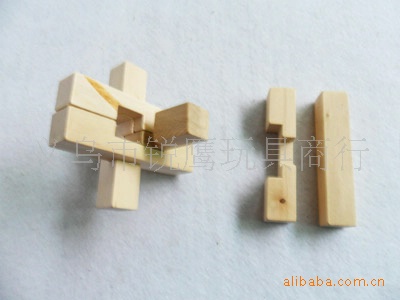 六根孔明锁鲁班锁 古典智力玩具 木制益智解锁拆装玩具 动脑玩具
