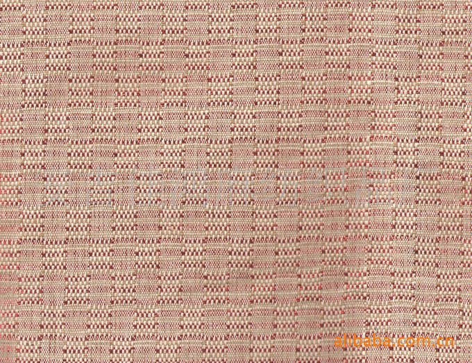 21S棉麻红色方块布