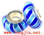 周富贵*千花琉璃饰品* 直角双扣 潘多拉大孔琉璃珠pandora gzj11