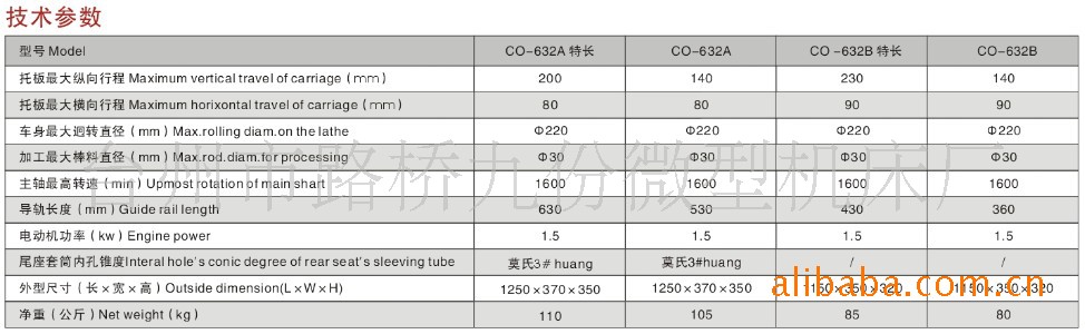 厂家直销精密丝杆co632带尾座仪表车床通孔30mm