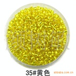 供应玻璃米珠AA级12/O黄色灌银35#玻璃工艺珠