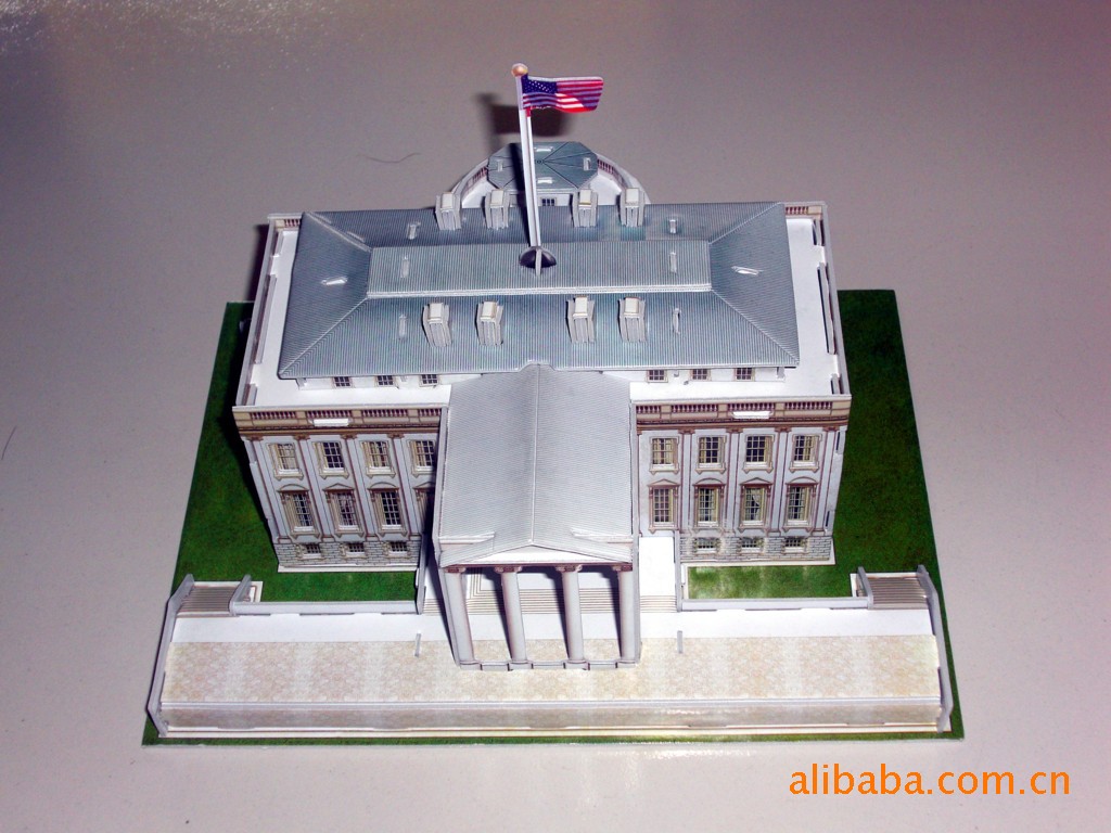 供应平面拼图拼板,diy模型玩具3d立体拼图,纸制模型拼图-美国白宫图片