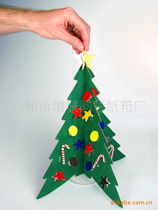 折叠纸圣诞树 环保圣诞树 纸质工艺品图片_2