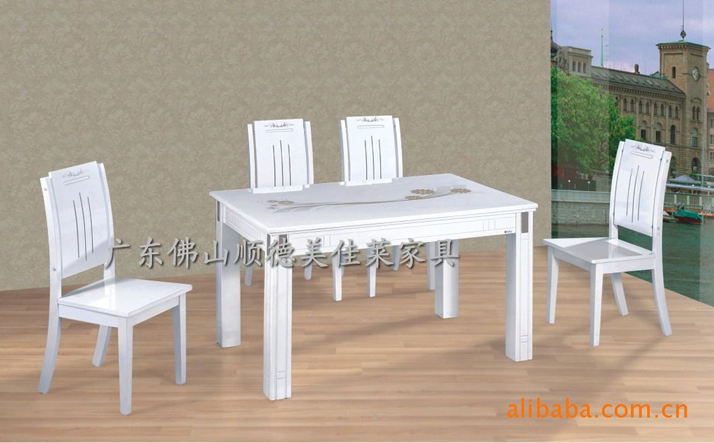 批发供应环保白色印花餐桌、大理石餐桌,批发