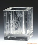 水晶笔筒、水晶奖杯、水晶奖牌、水晶办公用品三件套、水晶内雕
