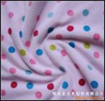 供应全涤100D/144F圆点印花超细摇粒绒