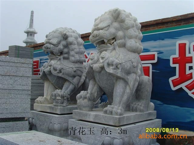 生产加工汉白玉石狮子动物现代狮子石雕蹲狮 