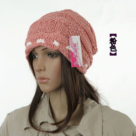 MX-0103韩国流行手工毛线帽 针织帽 女士冬天