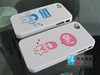 iphone 4S 手机外壳-贴钻底壳双长孔 PC-实色白 素材壳 手机壳