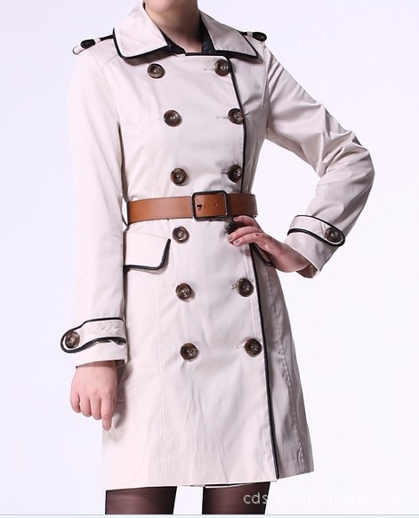 2011新款 女士中长外套大衣 女式大衣时尚风衣