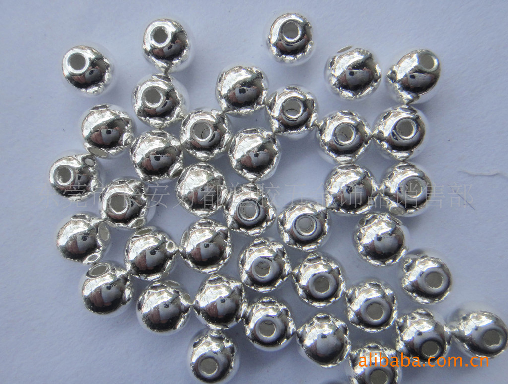 3mm电镀银色塑料珠 3mm金色圆珠 银色电镀珠 4mm银色珠 金色珠