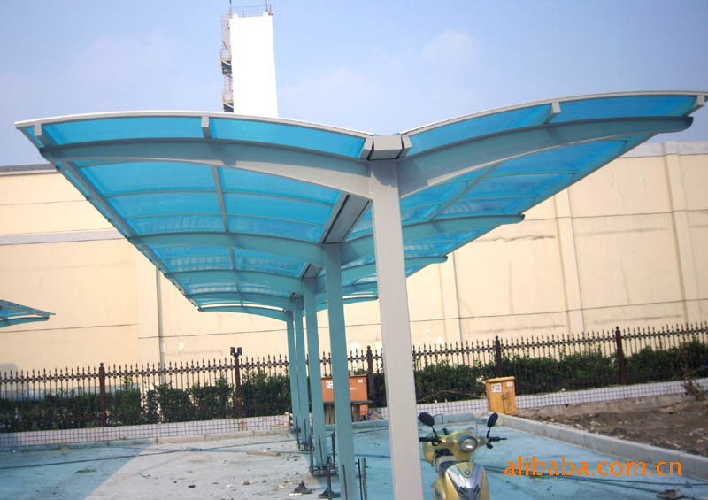 上海厂家供应优质钢结构车棚自行车棚膜结构质量可靠良多从优