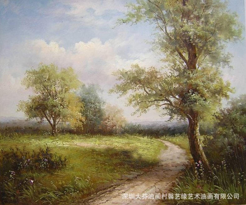 大芬精品艺术手绘 高档风景油画 写实古典画(一线天堂