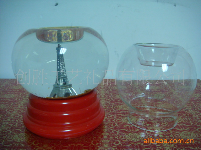 【异型玻璃罩 顶部烛台口水球雪花球玻璃罩】