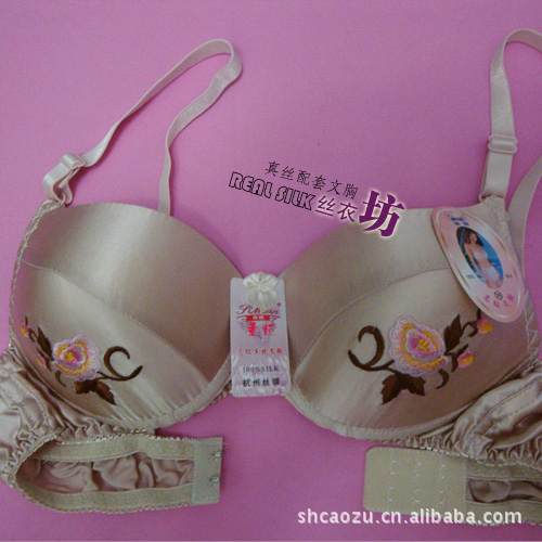 【100%<em>真丝</em>绣花<em>文胸</em>套装玫瑰<em>花</em>braoem按摩文