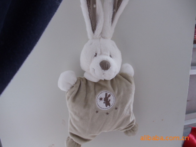 品牌原版婴儿玩具水柔面料 安抚玩偶 安抚巾 兔