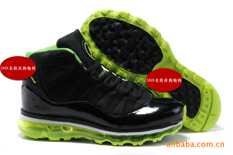 air jordan max组合 乔11 乔丹十一代 全撑气垫 乔丹篮球鞋黑白红
