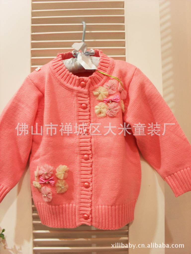 【日韩男女童装秋款毛衣 小花<em>女款</em>毛衣<em>小开衫</em>