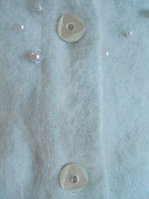 兔毛<em>开衫 女</em> <em>浅蓝色</em>外套 手工穿珠外贸杂款<em>毛衣</em>