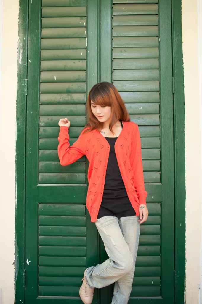 【2011秋装新款韩版女装多色百搭<em>溥</em>款镂空针