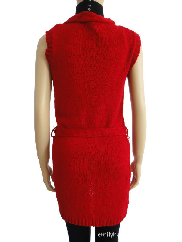 【供应<em>红色开衫长款毛衣</em>外套瑞丽风格热卖款式