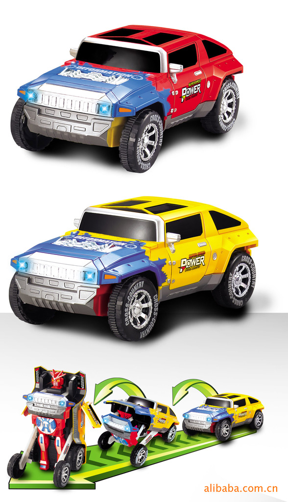 带灯光音乐电动万向悍马变形车玩具图片,带灯