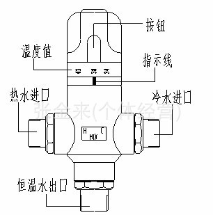 供应电热水器专用全铜自动调温混水阀