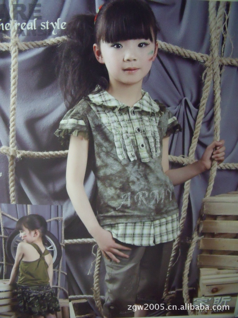 儿童休闲服园服迷彩服夏季<em>女童</em>短袖<em>马裤</em>套装批