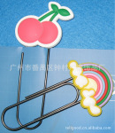【办公文教】粉色樱桃 七色彩虹 滴胶卡通可爱 PVC软胶回形针书签