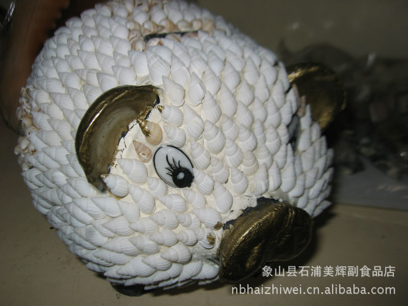 (小额批发)可爱猪猪储蓄罐---纯天然海螺镶嵌图