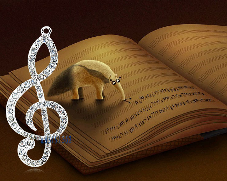 批发采购项饰-批发音符手机保护壳贴 合金饰品