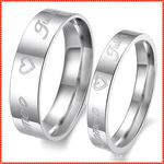 286 廠傢首飾品批發 一件混批 愛心刻紋 鈦鋼情侶對戒 男女式指環