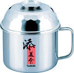 厂家直销 不锈钢快餐杯 14cm带磁 带彩盒 送汤匙